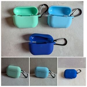 Set of Three Silicone Earbud Cases with Carabiners